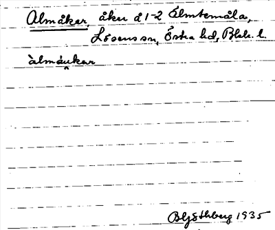 Bild på arkivkortet för arkivposten Almåker