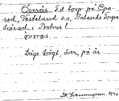 Bild på arkivkortet för arkivposten Överås