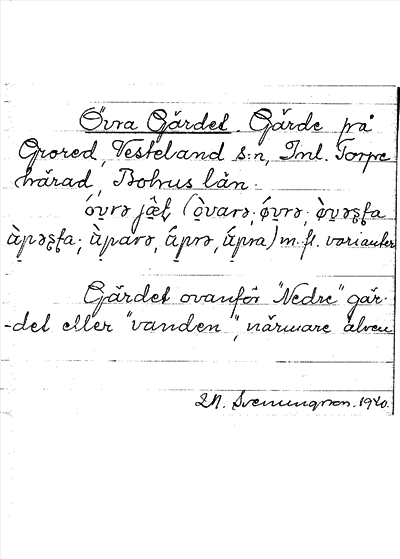 Bild på arkivkortet för arkivposten Övra Gärdet