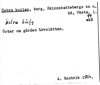 Bild på arkivkortet för arkivposten Östra kullen