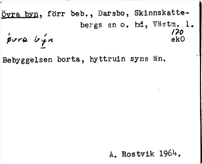 Bild på arkivkortet för arkivposten Övra byn