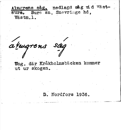Bild på arkivkortet för arkivposten Almgrens såg