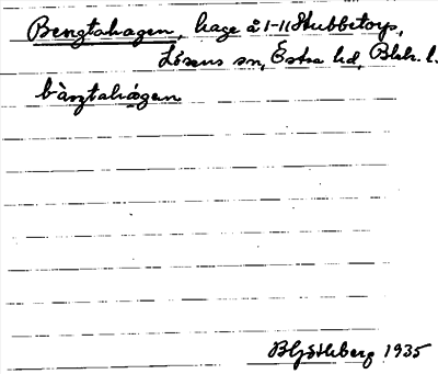 Bild på arkivkortet för arkivposten Bengtahagen