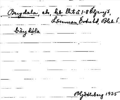 Bild på arkivkortet för arkivposten Bergdala