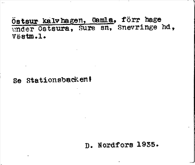 Bild på arkivkortet för arkivposten Östsur kalvhagen, Gamla