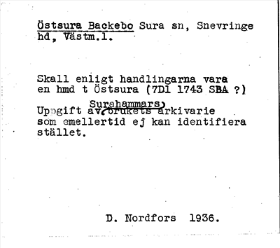 Bild på arkivkortet för arkivposten Östsura Backebo