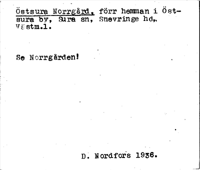 Bild på arkivkortet för arkivposten Östsura Norrgård