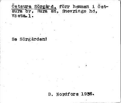 Bild på arkivkortet för arkivposten Östsura Sörgård