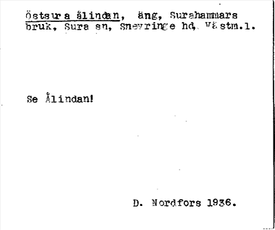 Bild på arkivkortet för arkivposten Östsura ålinden