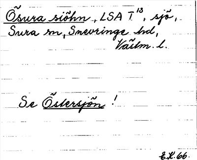 Bild på arkivkortet för arkivposten Ösura siöhn, se Östersjön