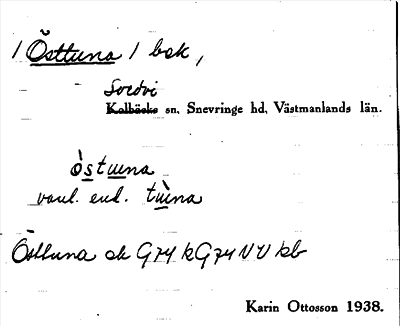 Bild på arkivkortet för arkivposten Östtuna