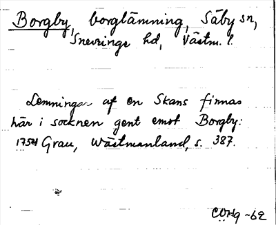 Bild på arkivkortet för arkivposten Borgby