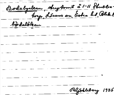 Bild på arkivkortet för arkivposten Bodalyckan