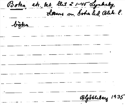 Bild på arkivkortet för arkivposten Boka