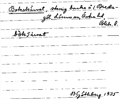 Bild på arkivkortet för arkivposten Bokskärvet