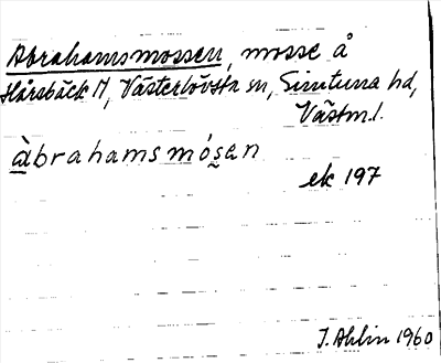 Bild på arkivkortet för arkivposten Abrahamsmossen