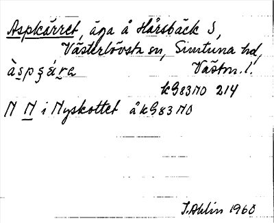 Bild på arkivkortet för arkivposten Aspkärret
