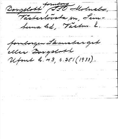 Bild på arkivkortet för arkivposten Borgslott