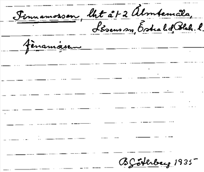 Bild på arkivkortet för arkivposten Finnamossen