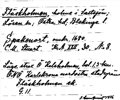 Bild på arkivkortet för arkivposten Fläskholmen