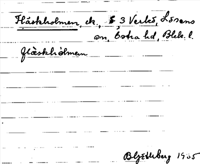Bild på arkivkortet för arkivposten Fläskholmen