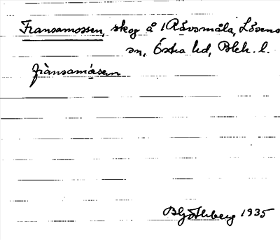Bild på arkivkortet för arkivposten Fransamossen