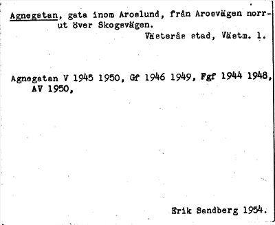 Bild på arkivkortet för arkivposten Agnegatan