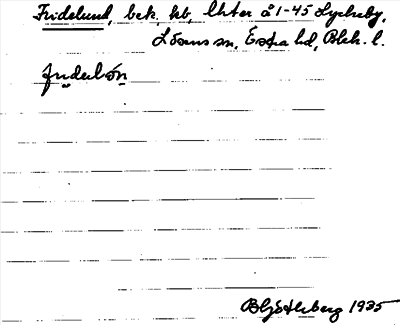 Bild på arkivkortet för arkivposten Fridelund