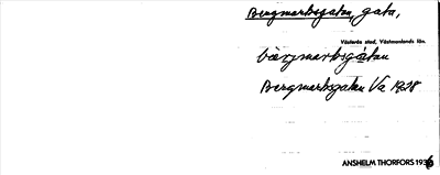 Bild på arkivkortet för arkivposten Bergmarksgatan