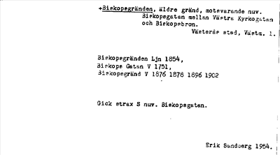 Bild på arkivkortet för arkivposten +Biskopsgränden