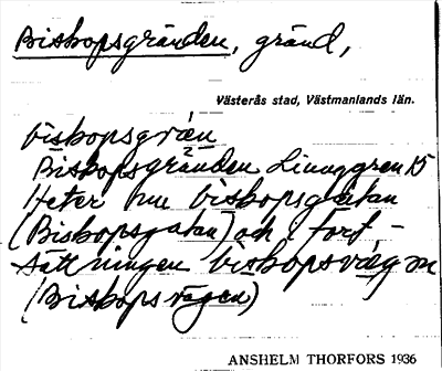 Bild på arkivkortet för arkivposten Biskopsgränden