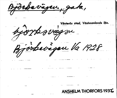 Bild på arkivkortet för arkivposten Björkevägen