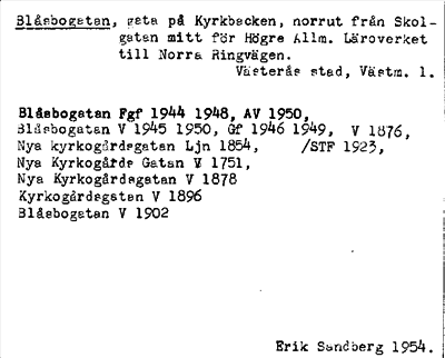 Bild på arkivkortet för arkivposten Blåsbogatan