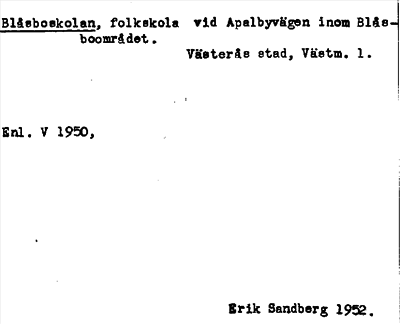 Bild på arkivkortet för arkivposten Blåsboskolan