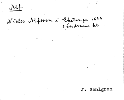 Bild på arkivkortet för arkivposten Alf