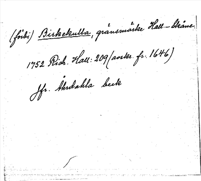 Bild på arkivkortet för arkivposten Birkekulla