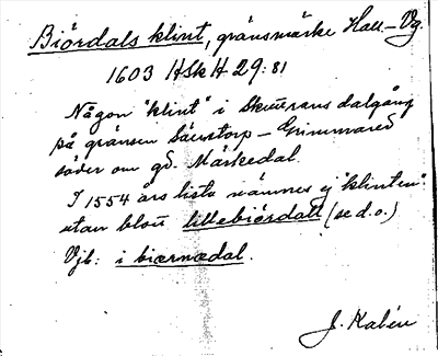 Bild på arkivkortet för arkivposten Biördals klint