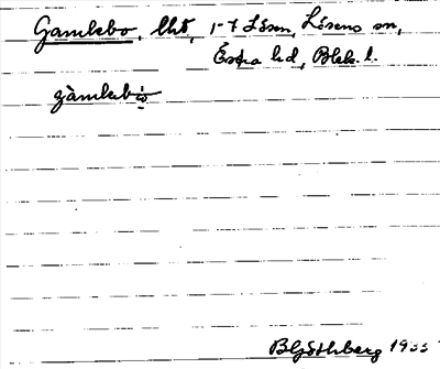 Bild på arkivkortet för arkivposten Gamlebo
