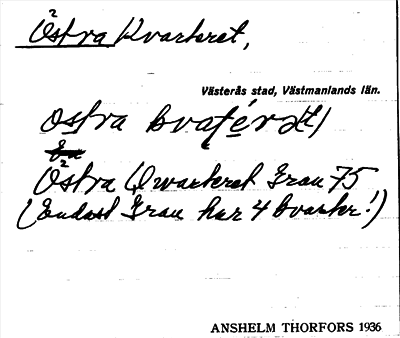 Bild på arkivkortet för arkivposten Östra Kvarteret