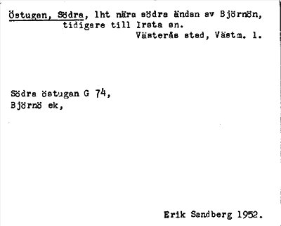 Bild på arkivkortet för arkivposten Östugan, Södra