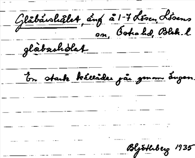 Bild på arkivkortet för arkivposten Glåbärshålet