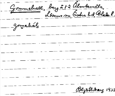 Bild på arkivkortet för arkivposten Gommehall