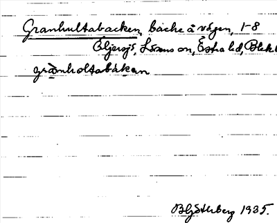 Bild på arkivkortet för arkivposten Granhultabacken