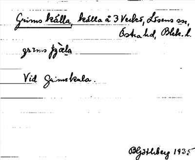 Bild på arkivkortet för arkivposten Grims källa