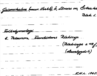 Bild på arkivkortet för arkivposten Grimsholm