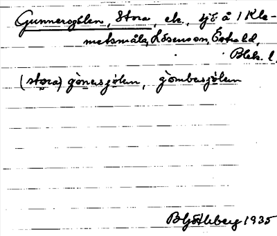 Bild på arkivkortet för arkivposten Gunnersgölen, Stora