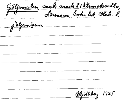 Bild på arkivkortet för arkivposten Göljamaden