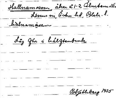Bild på arkivkortet för arkivposten Hallnamossen