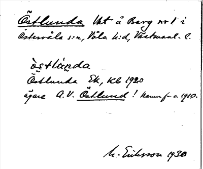 Bild på arkivkortet för arkivposten Östlunda