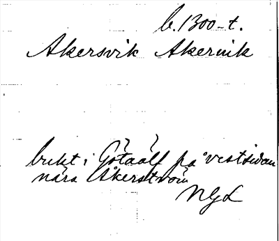 Bild på arkivkortet för arkivposten Akersvik